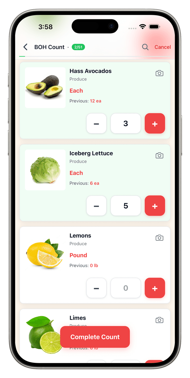 86 mobile counting app on iPhone